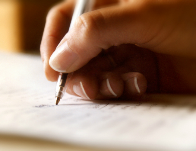 Writing on paper