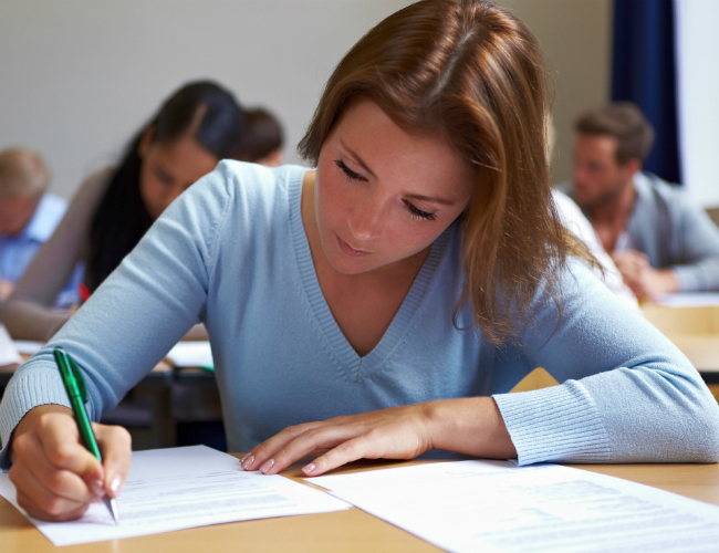 Girl giving exam