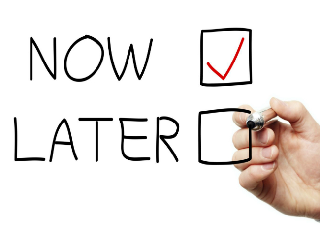 Check box now and later