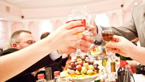 Employees enjoying New Year eve