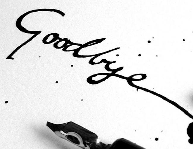 Goodbye written on paper