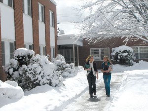 students walking in the university